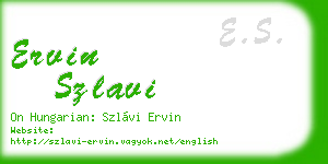 ervin szlavi business card