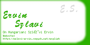 ervin szlavi business card